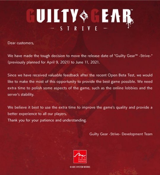 《罪恶装备斗争》延期至6月11日发售 为了提升游戏品质